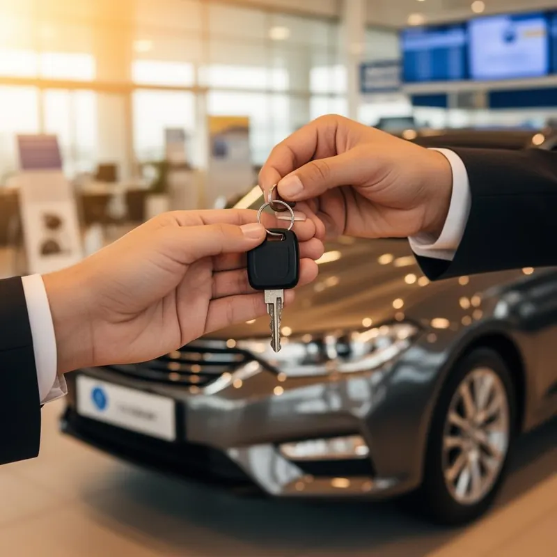 Entrega da chave de um carro de aluguer no Aeroporto de Faro